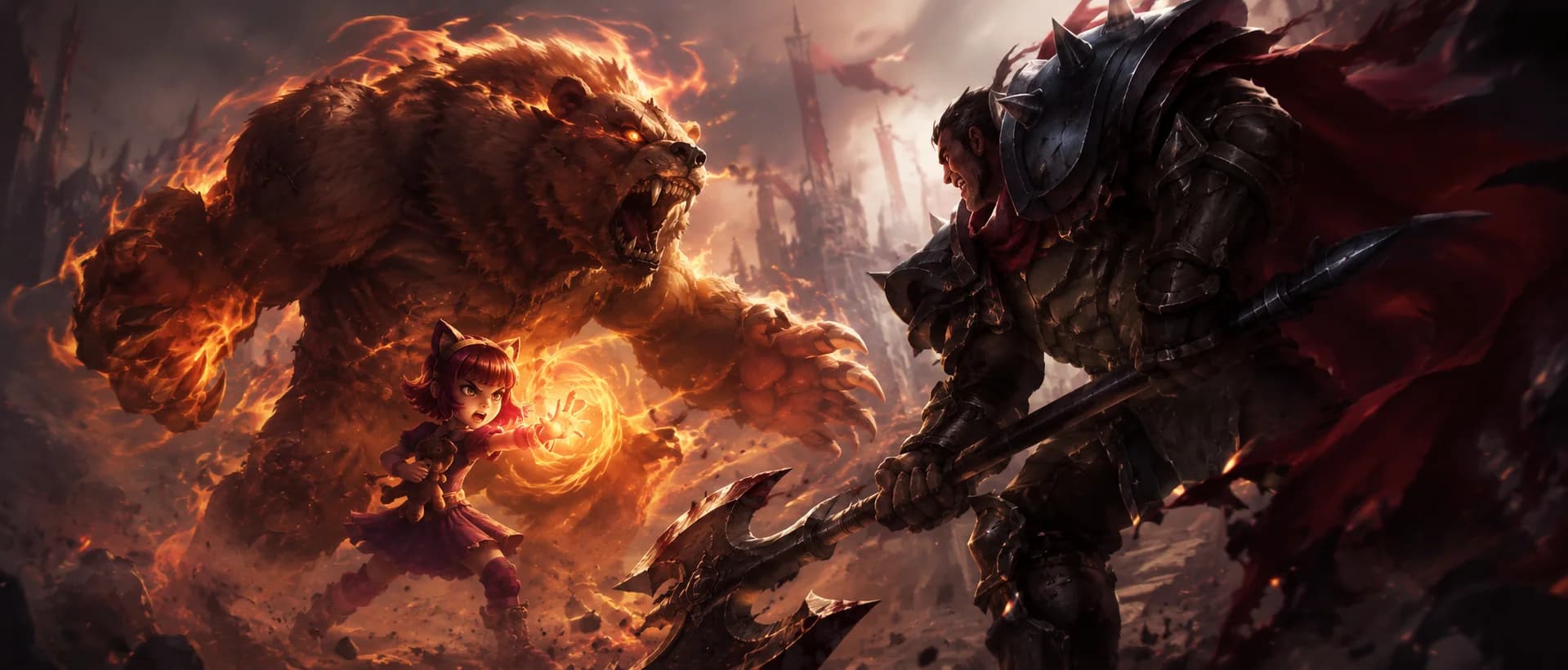 Annie and Tibbers clashing with Darius in a burst of fire