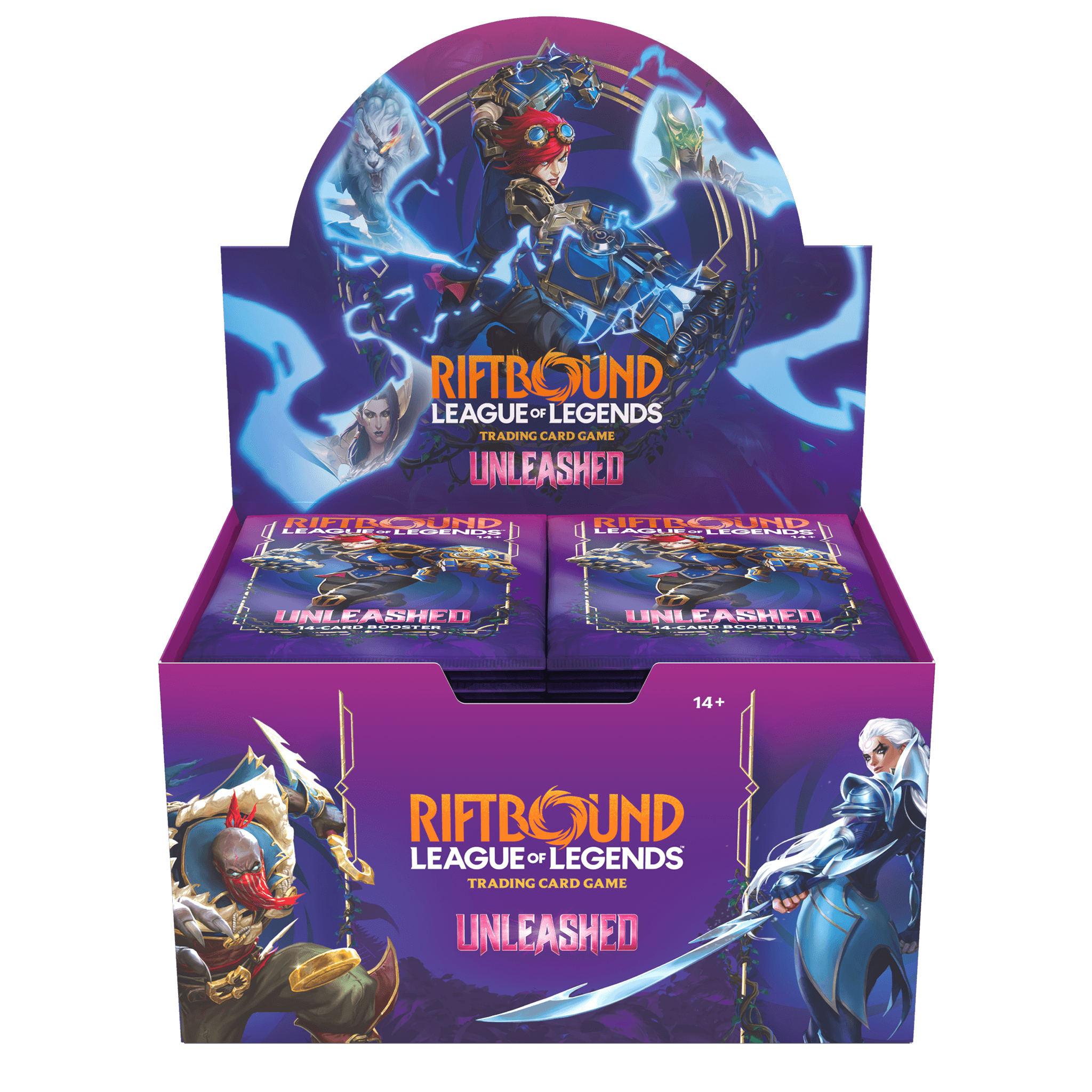 Riftbound: League of Legends TCG Unleashed booster display with booster packs
