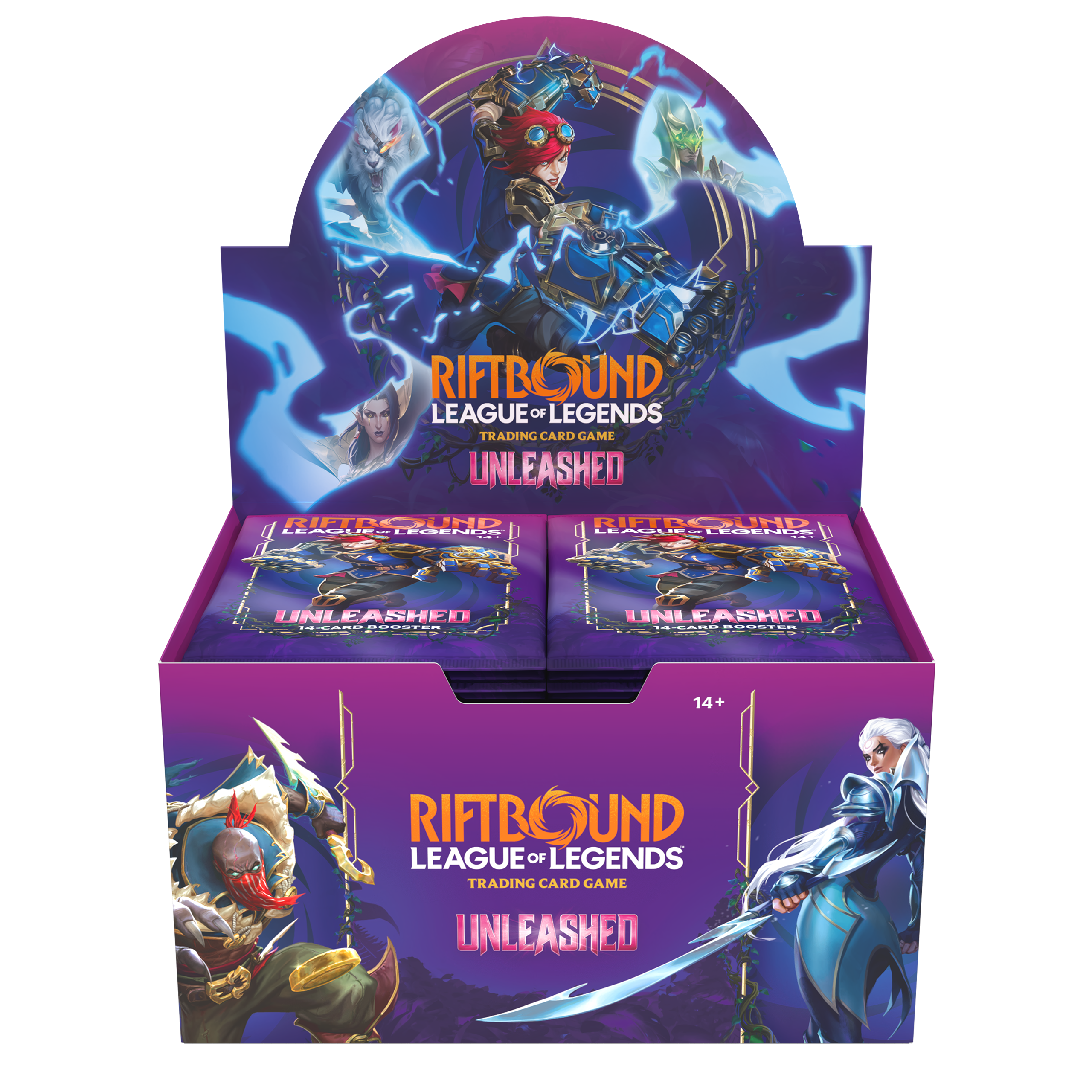Riftbound: League of Legends TCG Unleashed booster display with booster packs